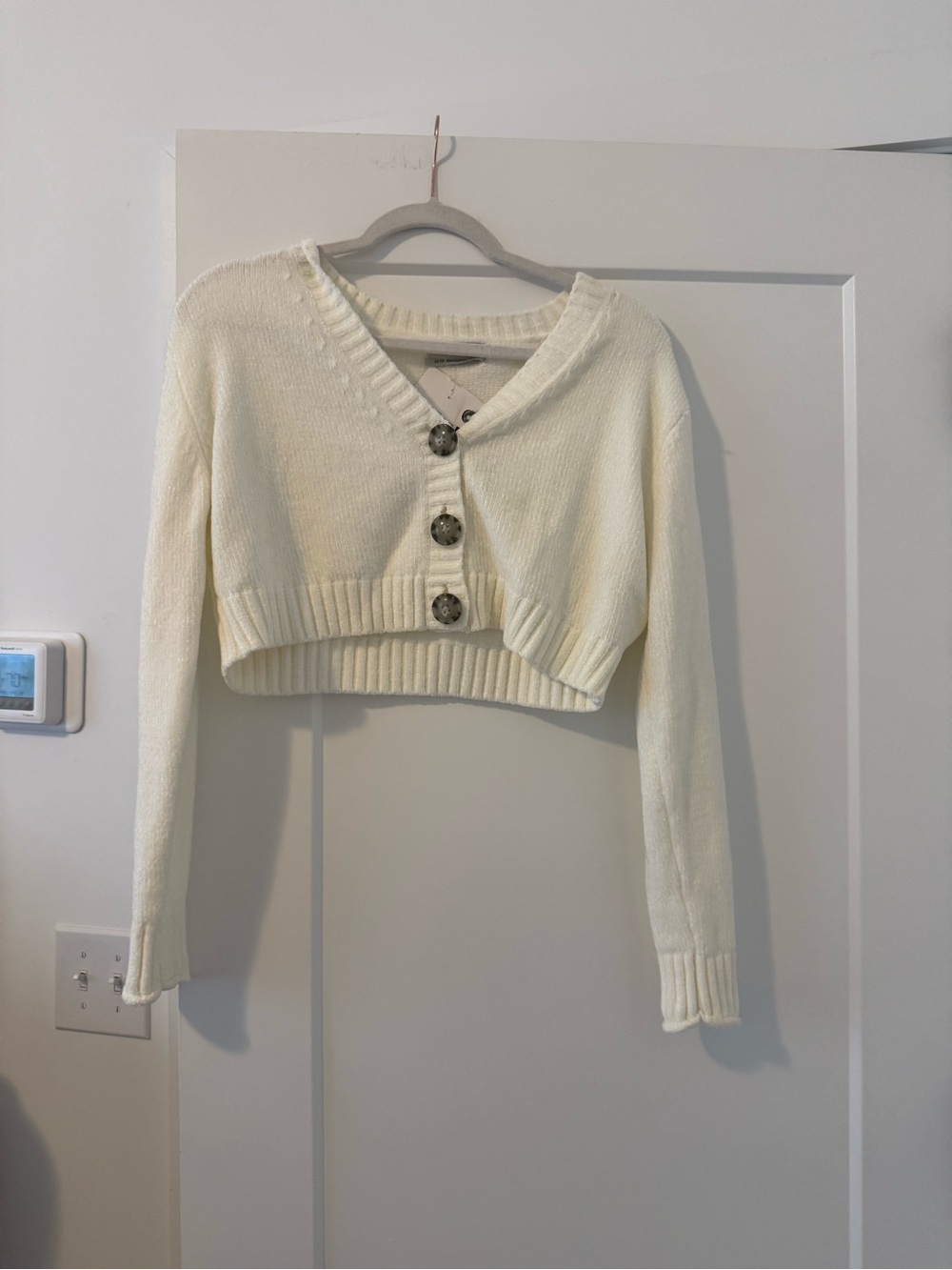 Urban Outfitters White Cropped Cardigan XS NWT